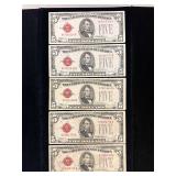 Series 1928E $5 U.S. Notes- Red Seal