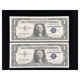 Series 1957B Star $1 Silver Certificates Blue Seal