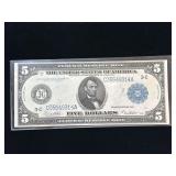Series 1914 $5 Federal Reserve Note- Large Note