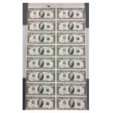 1995 U.S. Federal Reserve $10 Uncut Notes