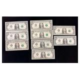 Series 1963B- 2009 $1 Federal Reserve Notes Fancy Serial