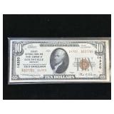 Series 1929 $10 National Currency The Federal Reserve Bank of Louisville, Kentucky