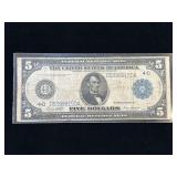 Series 1914 $5 Federal Reserve Note- Large Note