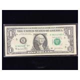 Series 2003A $1 Federal Reserve Note Stuck Digit Error