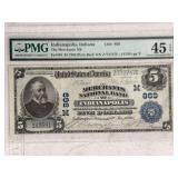 Series 1902 $5 National Currency Merchants National Bank of Indianapolis