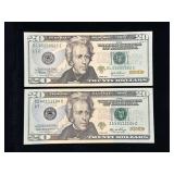 Series 2004 and 2006 $20 Federal Reserve Notes Fancy Serial