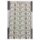 1995 U.S. Federal Reserve $10 Uncut Notes