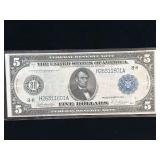 Series 1914 $5 Federal Reserve Note- Large Note