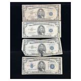 Series 1934C, 1953A and 1953B $5 Silver Certificates
