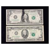 Series 1981 $1 and 1995 $20 Federal Reserve Notes Error