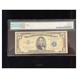 Series 1953 $5 Silver Certificate Inverted Back Error