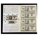 2003 U.S. Federal Reserve $10 Uncut Notes