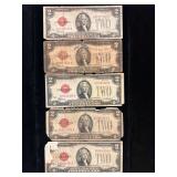 Series 1928C, 1928D, 1928F, and 1928G $2 U.S. Notes- Red Seal