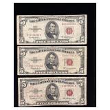 Series 1953, 1953A, and 1953C $5 U.S. Notes- Red Seal