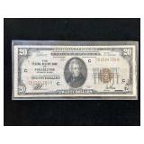 Series 1929 $20 National Currency The Federal Reserve Bank of Philadelphia, Pennsylvania