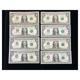 Series 1995-2003 $1 Federal Reserve Notes Fancy Serial