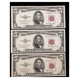 Series 1953 and 1953C $5 U.S. Notes- Red Seal