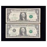 Series 1995-2003 $1 Federal Reserve Notes-Multiple Errors