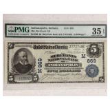 Series 1902 $5 National Currency Merchants National Bank of Indianapolis