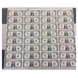 1999 U.S. Federal Reserve $1 Uncut Notes