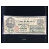 Series 1862 $1 U.S. Legal Tender Note-Red Seal-Large Note