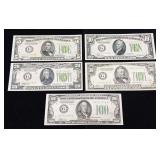 Series 1934 Federal Reserve Note Chicago District Complete  $5-$100 Denomination Set