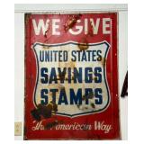 Vintage U.S. Saving Stamps Single Sided Metal Sign