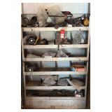 Metal Shelf & Contents