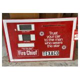 Fire Chief Texaco Gas Pump Porceian Sign