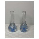 Zimmerman Art Glass Candle Holders Pair