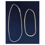 14K Gold Herringbone Necklaces