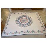 Floral Cross-Stitch Medallion Quilt