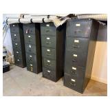 Shaw-Walker Metal Filing Cabinets Set of Four