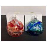 Zimmerman Art Glass Corydon Christmas Ornaments