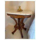 Marble Top Wood Parlor Table