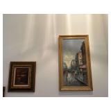 Two Framed Urban Scene Oil Paintings