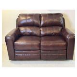 Thomasville Furniture Leather Reclining Loveseat