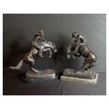 Frederic Remington "The Bronco Buster" & "The Rattlesnake" Bronze Sculptures