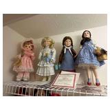 4 Collector Dolls with COAs