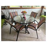 Patio Set with Glass Table and 4 Chairs