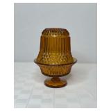 Indiana Glass Amber Diamond Point Fairy Lamp