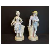 16.5" Porcelain Figurines, Man and Woman