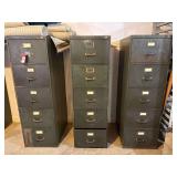 Shaw-Walker Metal Filing Cabinets With Glass Jars