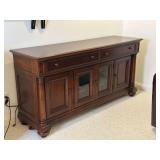 Thomasville Wood Sideboard with Glass Doors