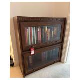 Two-Section Oak Barrister Bookcase With Books