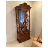 Wood and Glass Display Curio Cabinet, 80" Tall