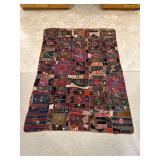 Embroidered Patchwork Crazy Quilt Blanket