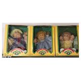 1985 Cabbage Patch Kids Dolls Trio, Boxed