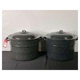 Speckled Enamelware Canning Pots