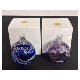 Zimmerman Art Glass Corydon Christmas Ornaments